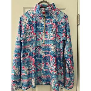 NEW Kaeli Smith Women's Golf PINEHURST  1895 & NR 2 Print 1/2 Zip Up  Pullover L